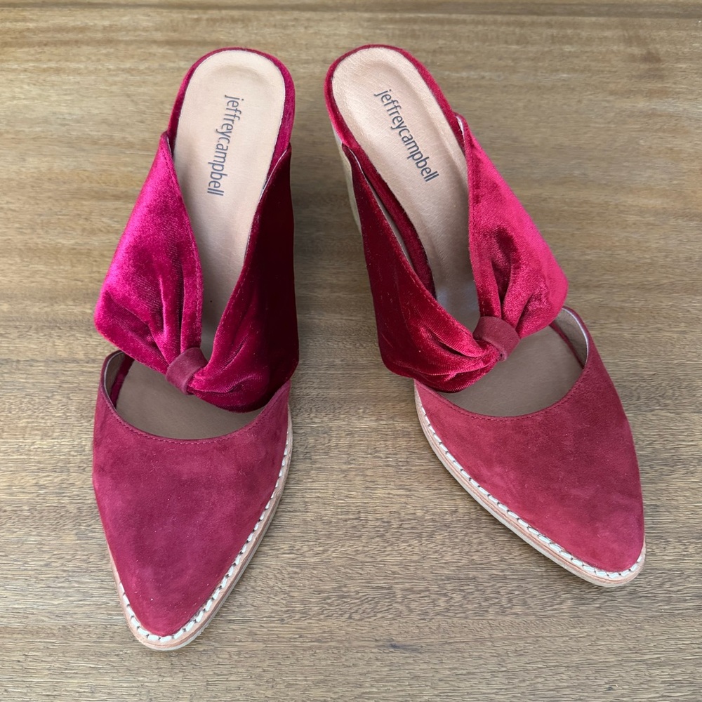 Jeffrey Campbell Velvet Block Heel